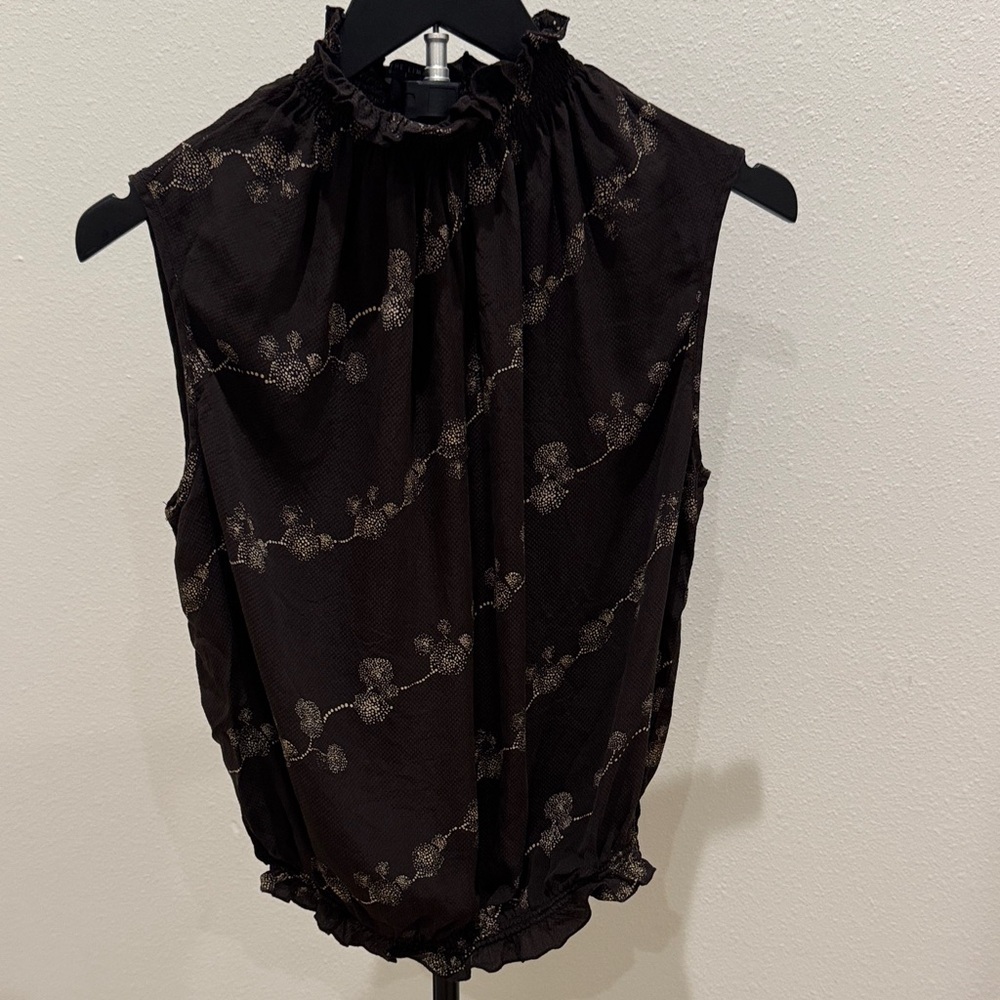 The Limited Brown and Gold Floral Blouse